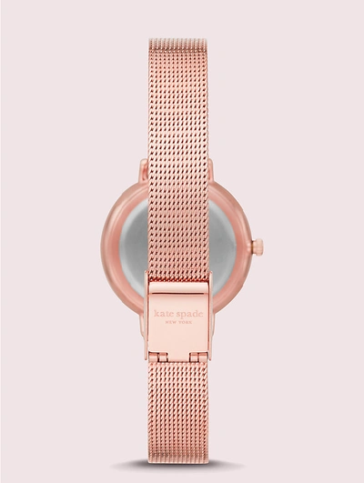 Shop Kate Spade Morningside Mini Rose Gold-tone Stainless Steel Mesh Watch