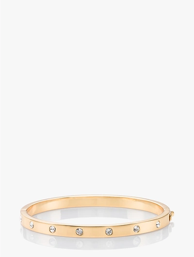 Shop Kate Spade Set In Stone Hinged Bangle In Clear/gold