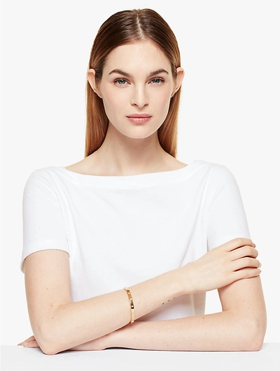 Shop Kate Spade Set In Stone Hinged Bangle In Clear/gold