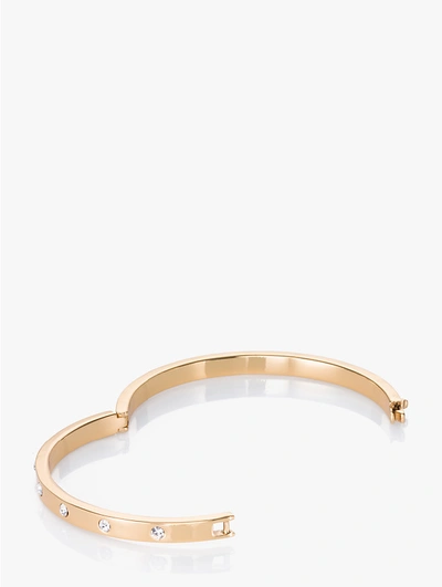 Kate Spade Set In Stone Stone Hinged Bangle In Clear/gold