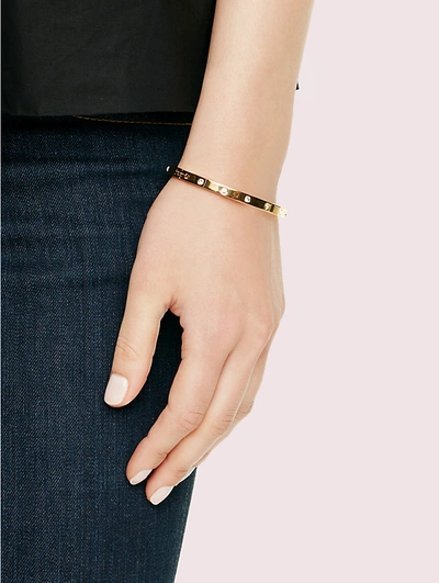 Shop Kate Spade Set In Stone Hinged Bangle In Clear/gold