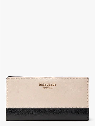Shop Kate Spade Spencer Slim Bifold Wallet In Black