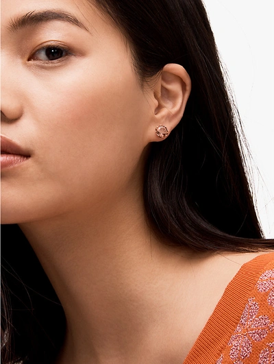 Kate Spade That Sparkle Round Earrings In Clear/gold