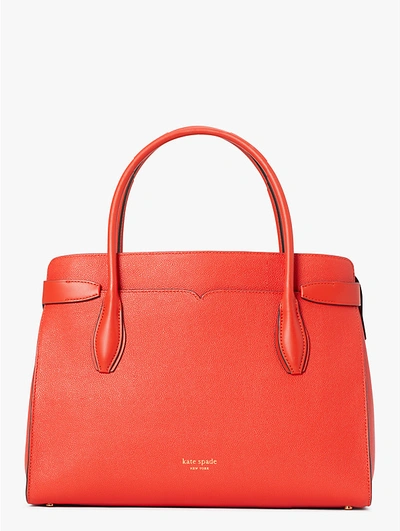 Shop Kate Spade Toujours Large Satchel In Lava Red