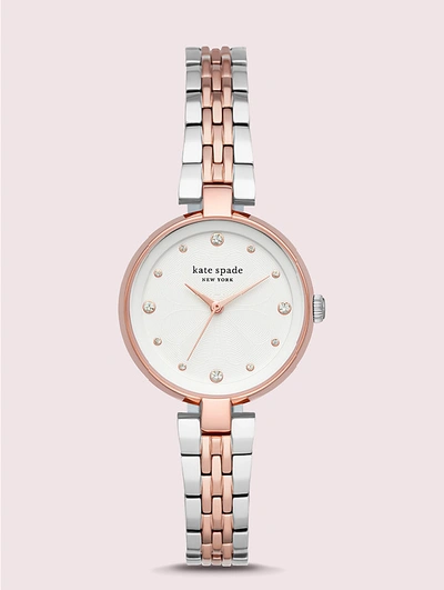 Shop Kate Spade New York Annadale Two-tone Stainless Steel Watch In Silver/rose Gold
