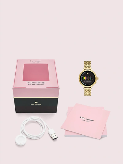 Shop Kate Spade Gold-tone Stainless Steel Scallop Smartwatch 2