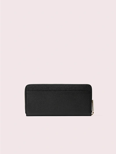 Shop Kate Spade Margaux Slim Continental Wallet In Black/warm Taupe