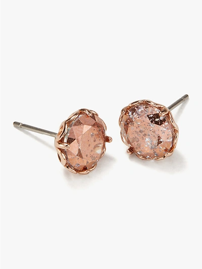 Shop Kate Spade That Sparkle Round Earrings In Rose Patina