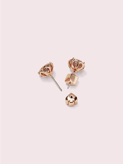 Shop Kate Spade That Sparkle Round Earrings In Rose Patina