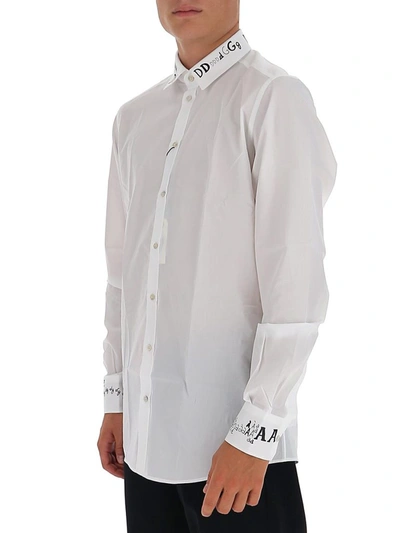 Shop Dolce & Gabbana Logo Motif Printed Shirt In White