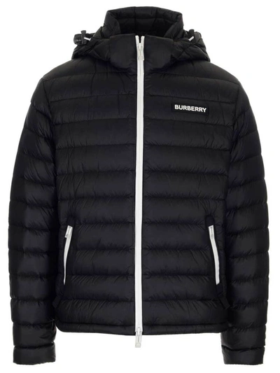 Shop Burberry Detachable Hood Puffer Jacket In Black