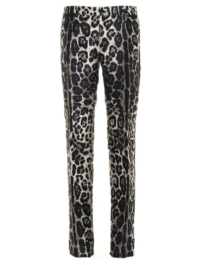 Shop Dolce & Gabbana Dolce & Gabban Leopard Print Trousers In Multi