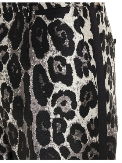 Shop Dolce & Gabbana Dolce & Gabban Leopard Print Trousers In Multi