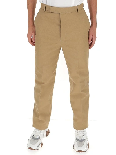 Shop Thom Browne Straight Leg Pants In Beige