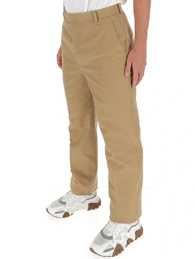 Shop Thom Browne Straight Leg Pants In Beige