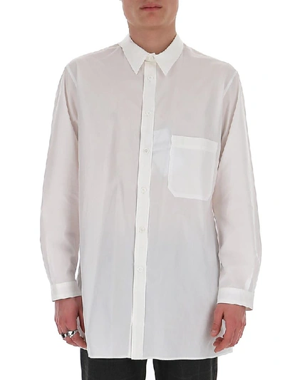 Shop Yohji Yamamoto Back Print Shirt In White