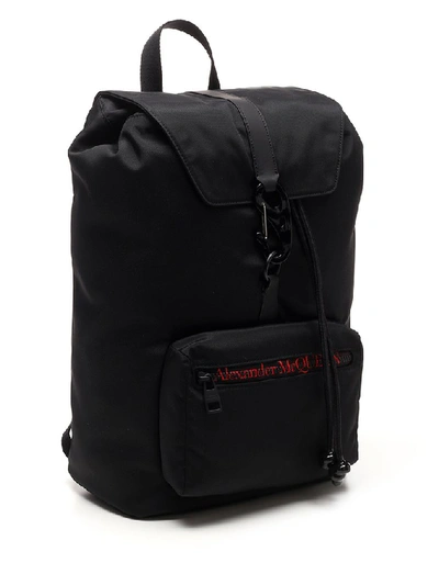 Shop Alexander Mcqueen Logo Print Backpack In Black