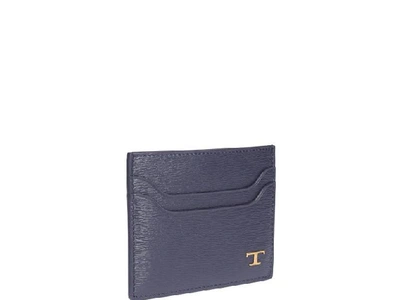 Shop Tod's Logo Plaque Cardholder In Blue