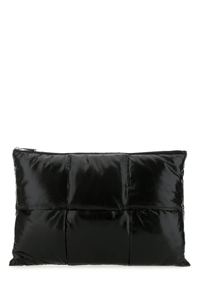 Shop Bottega Veneta Maxi Padded Intrecciato Clutch Bag In Black
