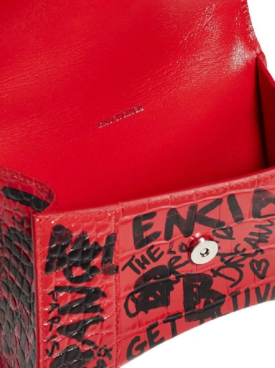 Shop Balenciaga Hourglass Xs Top Handle Bag In Red