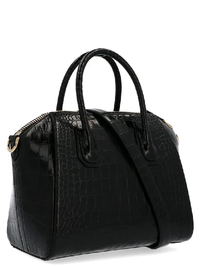 Shop Givenchy Small Antigona Embossed Tote Bag In Black