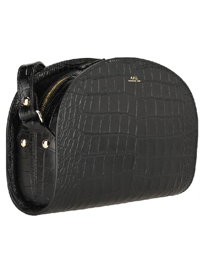 Shop A.p.c. Demi Lune Shoulder Bag In Black