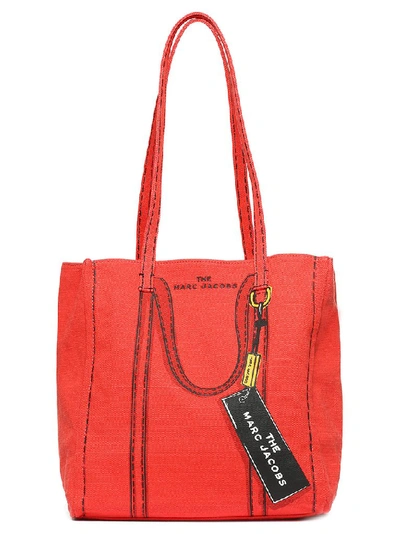 Shop Marc Jacobs The Trompe L'oeil Tag Tote Bag In Red