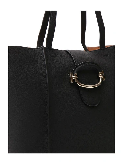 Shop Tod's Monogram Plaque Tote Bag In Black