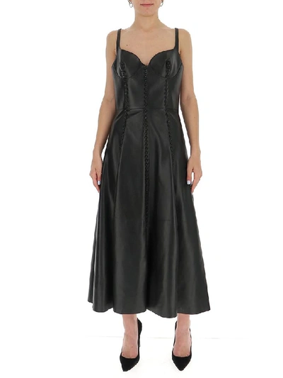 Shop Alexander Mcqueen Bustier Top Midi Dress In Black