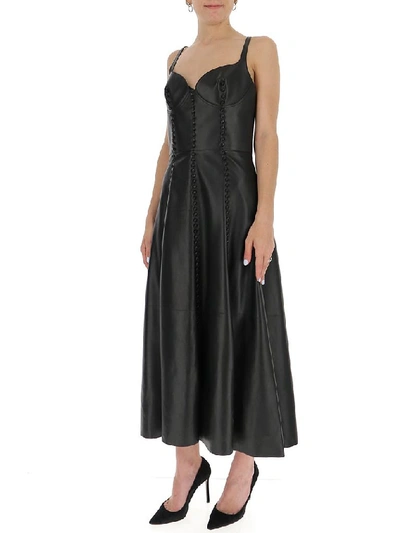 Shop Alexander Mcqueen Bustier Top Midi Dress In Black