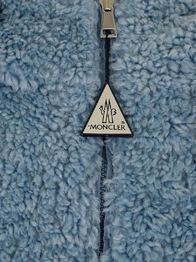 Shop Moncler Teddy Hooded Jacket In Blue