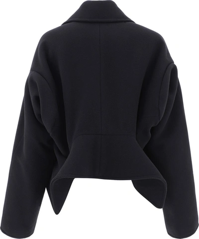 Shop Balenciaga Peplum Back Coat In Black