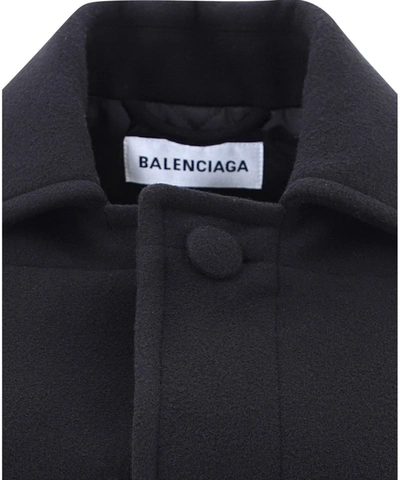 Shop Balenciaga Peplum Back Coat In Black