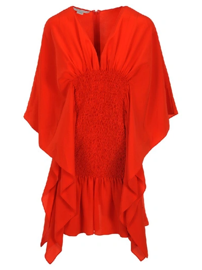 Shop Stella Mccartney Rouched Mini Dress In Red