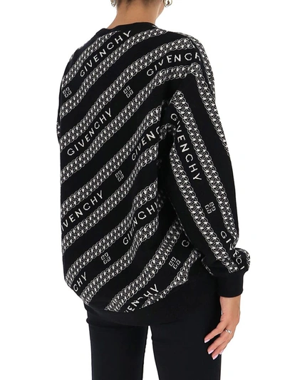 Shop Givenchy Chain Logo Intarsia Sweater In Black