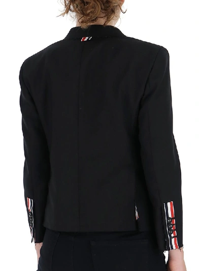 Shop Thom Browne Exposed Seam Single Breasted Blazer In Black
