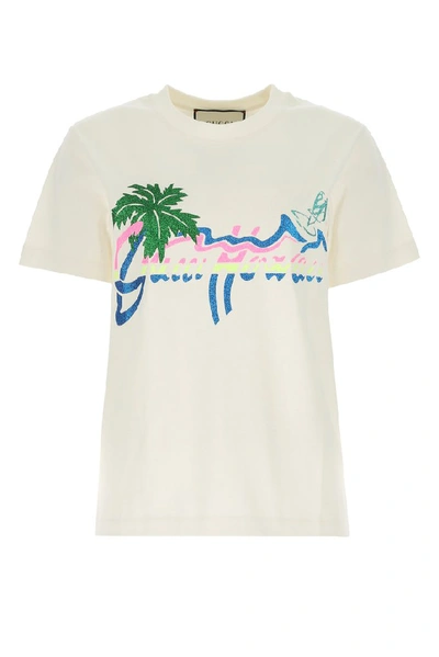 Shop Gucci Hawaii Print T In White