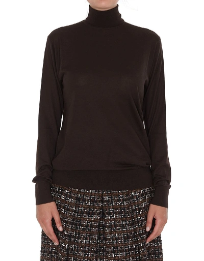 Shop Dolce & Gabbana Turtleneck Knit Jumper In Brown