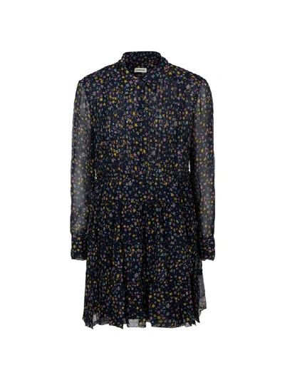 Shop Zadig & Voltaire Rapidy Crinkle Star Dress In Multi