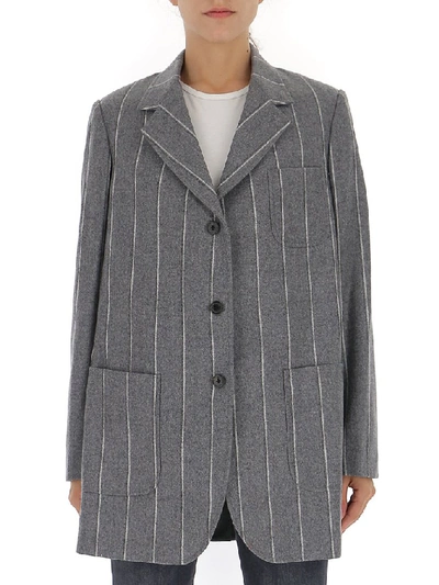 Shop Thom Browne Shadow Stripe Sack Jacket In Grey