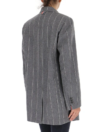 Shop Thom Browne Shadow Stripe Sack Jacket In Grey