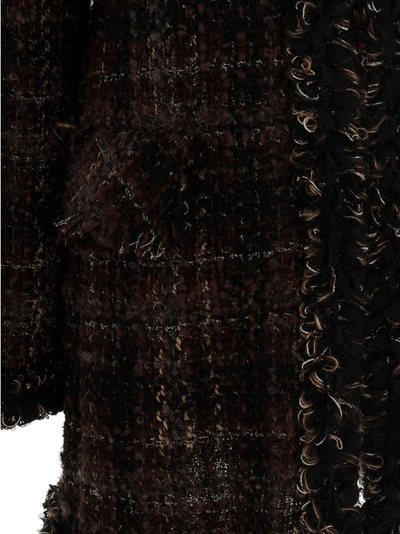 Shop Dolce & Gabbana Tweed Checked Coat In Multi