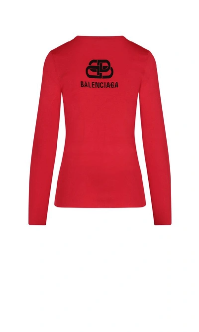 Shop Balenciaga Logo Motif Long In Red