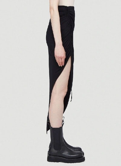 Shop Helmut Lang Drawstring Skirt In Black