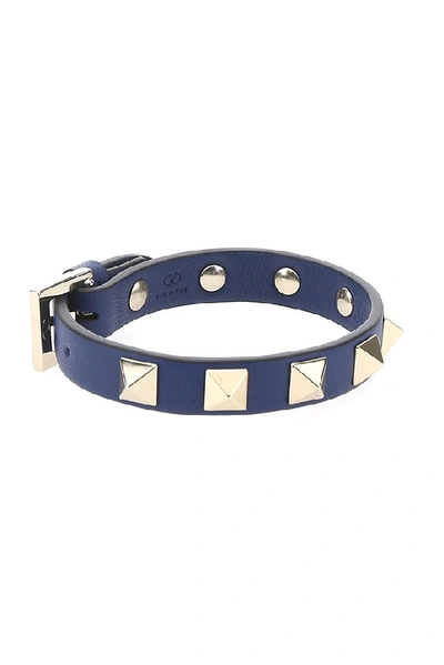 Shop Valentino Garavani Rockstud Bracelet In Blue