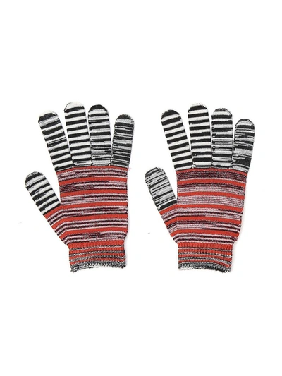 Shop Missoni Striped Knitted Gloves In Multi