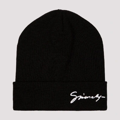 Shop Givenchy Logo Embroidered Beanie In Black