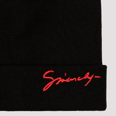 Shop Givenchy Logo Embroidered Beanie In Black