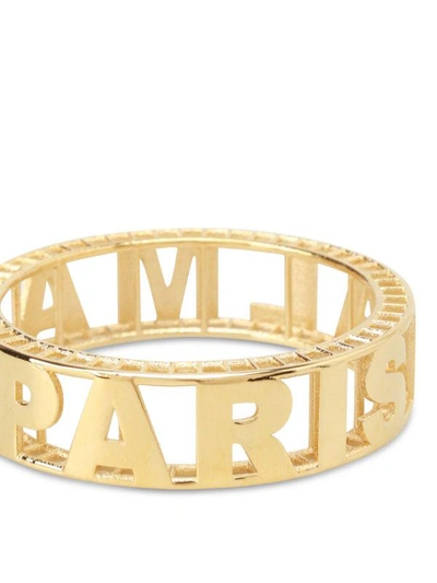 Shop Balmain Logo Bangle In Gold