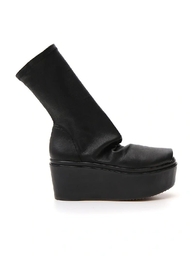 Shop Rick Owens Platform Sock Boots In Black